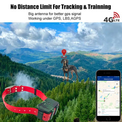 LK122Pro 4G GPS Tracker Collars for Hunting Dog Cow Sheep 4000mAH IP68 Waterproof Pet Training Collar with E-Shock/Voice Speaker