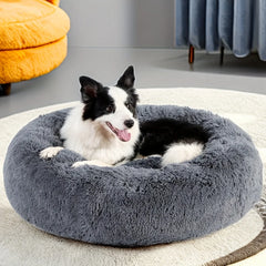 40-120cm Round Long Plush Dog Kennel Winter Warm Pet Sleeping Bed Dog House Dogs Cat Kennel Cushion Soft Sofa Pets Accessories