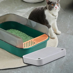 Cats Litter Box Footboard, Non Slip, Easy Cleaning, Cleaning Supplies, Detachable, Portable Keep Tidy, Pet Supplies, Accessory