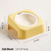 1pc Cat Bowl Ceramic Food Bowl Plastic Holder Neck Protection Dog Food Bowl Anti Tilt Pet Feeding Bowl