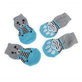 4Pcs Winter Warm Anti-Slip Pet Dog Socks Small Cat Dogs Knit Socks Chihuahua Thick Paw Protector Dog Socks Booties Accessories