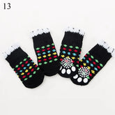 4Pcs Winter Knit Warm Socks for Small Dogs Thick Anti-Slip Pet Dog Socks Chihuahua Paw Protector Dog Booties Accessories S/M/L