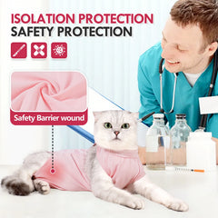 Breathable Cat Recovery Suit,Female Cat Onesie for Cats After Surgery ,Surgical Spay Suit Pet Body Suit Post Surgery E Collar