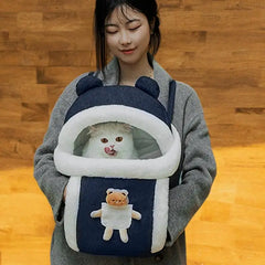 Pet Carrier Bag Cat Dogs Polyester sponge Backpack Outdoor Travel Walking Winter Warm Nest Kitten Puppy Hanging Chest Portable
