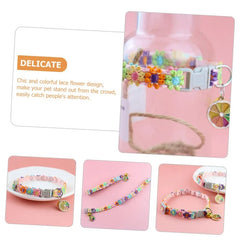 Pet Collar Adjustable Colorful Lace Flower Cat Collar Puppy Accessory Necklace Pet Collar Kitten Cute Dog Bell Cat Product Cute