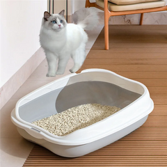 ABUL-Semi-Enclosed Litter Box Large Cat Poop Bowl Cleaning Supplies Spatter-Proof For Kitten Cat Toilets Pet Bupplies
