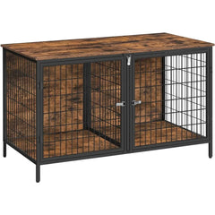 43.3" Dog Crate Furniture for 2 Dogs, Dogs Kennel with Removable Divider, Heavy Sturdy Dog Furniture Style Double Cage