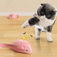New Interactive Mouse Plush Cat Chew Toys Boredom Interactive Plush Toys Kitten Game Indoor Plush Mice Luminous Toys For Cats