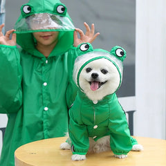 Dog pet raincoat clothes Golden Retriever French Bulldog Pug Labrador cat four-legged raincoat outdoor waterproof products