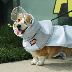 Four Seasons Dog Raincoat Back And Head Waterproof Coat For Corgi Teddy Small Medium Dogs Light Blue Pet Raincoat Cool Cloak