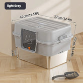 Upgraded Extra Large Enclosed Cat Litter Box Durable Stainless Steel Base Removable Top High Fence for Mess-Free Cleaning
