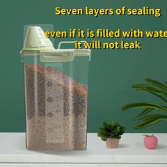 1.5L/2L Large Pet Food Storage Bin - Sealed Dry Food Dispenser for Dog Cat Kibble, Kitchen Pantry Organization