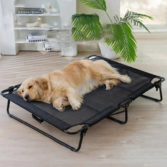 Solid Pattern Foldable Pet Camping Bed with Cooling Mat Elevated Off-The-Ground Outdoor Dog Bed Breathable for Winter Season