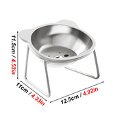 Stainless Steel Cat Bowl Raised Stand Design with Tilted Rims for Enhanced Neck Protection Durable Long-Lasting Pet Feeding Dish