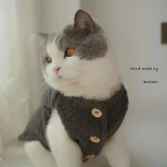 Cat clothes, warm lamb wool vest, autumn and winter teddy pomeranian pet winter clothes, cute korean clothes