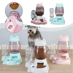 Cat Automatic Press-type 2-in-1 Feeder Water Dispenser Large-capacity Feeder Not Wet Mouth Automatic Drinking Fountain Cat Acc