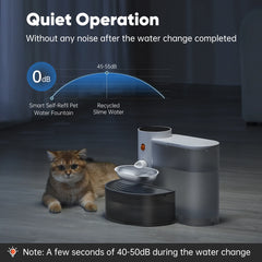 New Stainless Steel Bowl Pet Intelligent Pouring Water Dispenser Automatically Purifies The Wireless Drinking Bowl For Cats