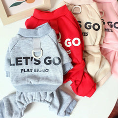 Winter Sport Dog Hoodies 4 Legs Jumpsuit for Small Dogs and Cats Fashion Pet Cat Puppy Sweatshirt Doggy Onesie Warm Pet Clothing