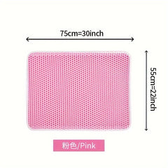 1Pc Large Size Cat Litter Mat-Advanced Honeycomb Double Layer Design,Urine Waterproof,Easy Cleaning,Scatter Control,Stay Clean