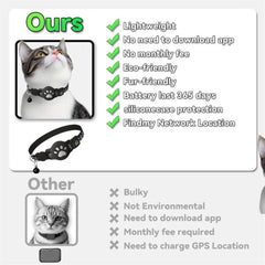 Adjustable Safety Buckle Reflective GPS Collar for Kittens Puppies Pink&Black Cat Collar Compatible with Apple Airtag with Bell