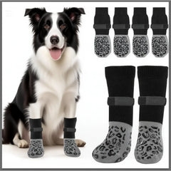 Anti-Slip Pet Socks with Ankle Straps - Non-Skid Cotton Booties for Medium/Large Dogs, Indoor Floor Grip Socks (CE Certified)