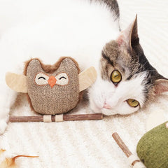 Self-Amusing Cat Toys with Catnip & Silver Vine, Bite-Resistant Feather Teaser Molar Sticks for Teeth Cleaning Pet Supplies