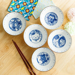 Cartoon Shiba Inu Underglaze Colored Ceramic Bowl Cute Small Bowl Animal Cat Rice Bowl Tableware