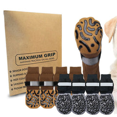 Non-Slip Dog Socks for Hardwood Floors, Prevents Licking Slipping, Thick Dog Booties with Grippers for Small Medium Large Dogs