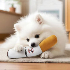 Dog Chew Toy Fake Cigarettes Plush Squeaky Interactive Bite Resistant Pet Toy for Puppies Fun Playtime Molar Game