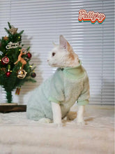 Winter cat plush high-elastic thickened belly-protecting four-legged suit, hairless cat clothing, Sphynx cat German-style clothe