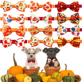 20PCS Adjustable Fall Dog Bow Ties Thanksgiving Collars For Small Dogs Party Dog Grooming Accessories Wholesale Pet Supplies