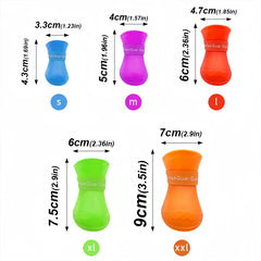 4Pc/Set Pet WaterProof Rainshoe Anti-slip Rubber Boots for Chihuahua Outdoor Footwear Socks Dog Ankle Boots Pet Accessories