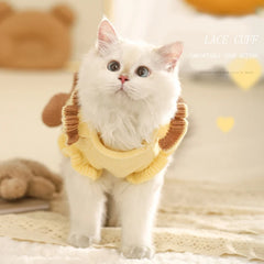 HOOPET Cat Clothes Cute Dress Winter Kitten Kitten Ragdoll Warm Winter Pet Sweet Sweater Dog Clothes Autumn and Winter Style