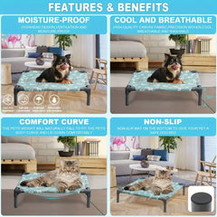 Removable Dog Elevated Bed Folding Pet Camping Bed Cat House Portable Washable Four Seasons Dog Kennel Puppy Beds