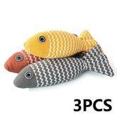 3PCS Fish Catnip Toys Games for Cats Catnip Toys Interactive Cat Chew Toy Cat Pillow Exercise Kicker Toys for Indoor Cat