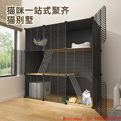 Cat villa household cat cage indoor cattery cat litter box free assembly