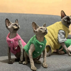 Cat clothes, warm lamb wool vest, autumn and winter teddy pomeranian pet winter clothes, cute korean clothes