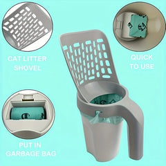 Cat Litter Scoop Large Capacity Easy Clean Design with Paw Print Liner Space Saving Pet Waste Disposal for Home Use