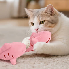 Cat InteractiveToys Food Leakage Kitten Teeth Cleaning Fish-shaped Silicone Cat Toy Bite Resistant Cat Toy Supplies