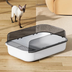 Cat Litter Box Semi-closed Plastic Sand Box for Cats Pets Toilet Anti Splash Cat Tray Bedpan Cat Toilet Cleaning Basin Supplies