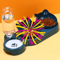 Pet water dispenser feeding anti-knock dual-purpose cat bowl water dispenser automatic drinking water feeder dog supplies A