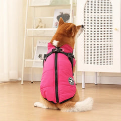 Pet Autumn and Winter Thick Velvet Warm Clothing with Reflective Shoulder Straps Windproof and Safe Dog Cotton Coat