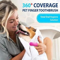 Pet Finger Toothbrush Kit Non-Toxic Silicone Dental Cleaning Tool for Dogs Cats Puppies Tartar Removal Bad Breath Care Cleaning