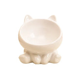 Washable Plastic Cat Bowl Cute Diagonal Big Feet Design Protect Cervical Spine Pet Drinking Bowl for Cat Dog Pet Supplies