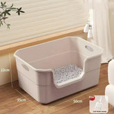 Open-Top Cat Potty Cat Garbage Sand Odor-Resistant Bin Large Capacity Large Size Semi Enclosed Anti-Spla Cat Toilet Pet Supplies