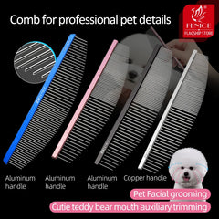 Fenice Pet Grooming Single Moon Style Comb Stylist Aviation Aluminum Ultra-light High-end Comb Styling Dog