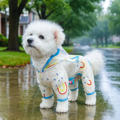 Dog Raincoat,Waterproof Rain Poncho with Hoodie, Adjustable Pet Rain Jacket with Leash Hole for Small Medium Dogs