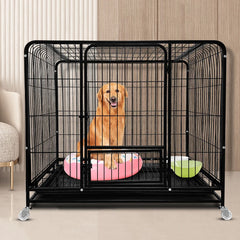 BOOTEELY Heavy Duty Dog Kennels Metal Dog Kennels Heavy Duty Indestructible And Escape-Proof Dog Crate Cage Kennel for Large Dog
