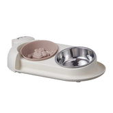 One piece multifunctional pet double bowl cartoon containing stainless steel bowl pet food utensils pet feeding water feeding tw