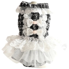 Luxury Cat Clothes Autumn Winter Skirt Lace Pet Princess Dress Clothes for Small Dog Poodle Maltese Kitten Costumes